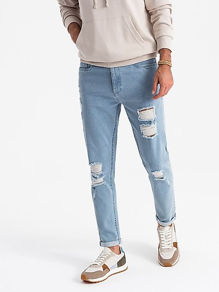 OMBRE Destroyed-Jeans Herren- Jeanshose TAPER FIT günstig online kaufen