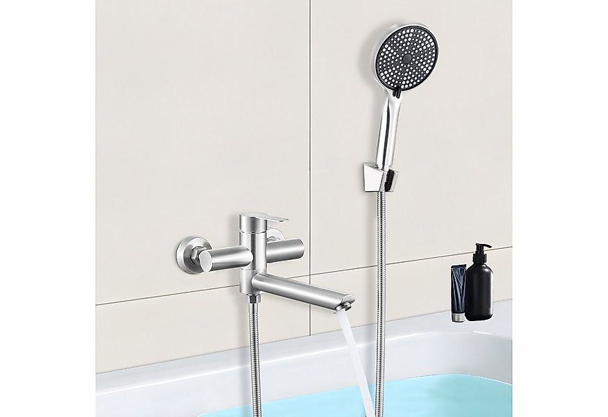 Nettlife Brausegarnitur Brausegarnitur Badewannenarmatur Schwarz/Nickel, Kl günstig online kaufen