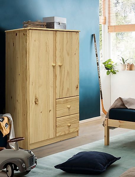 Möbilia Kleiderschrank 1 Stk. tlg. Schubladen mit Metallschienen günstig online kaufen