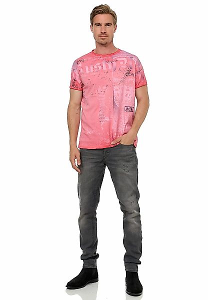 Rusty Neal T-Shirt, mit Allover-Print im Used-Look günstig online kaufen