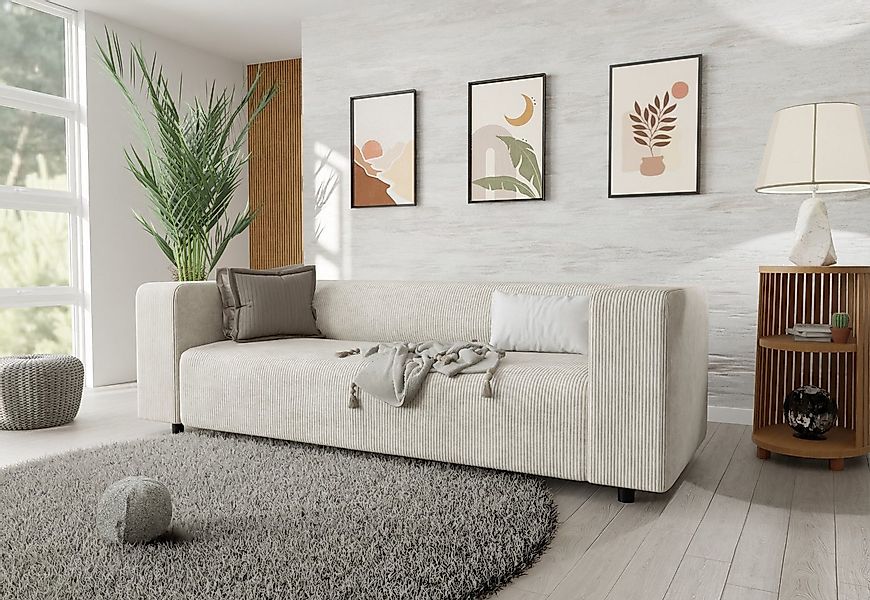 S-Style Möbel 3-Sitzer Sofa Gustav aus Cord-Stoff mit bequemem Sitz, mit We günstig online kaufen