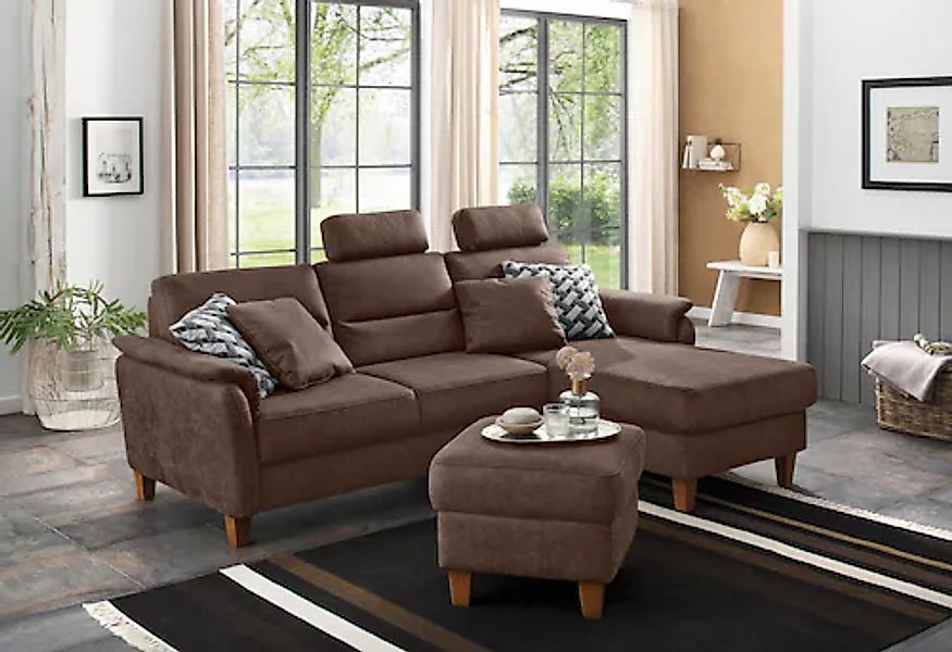Home affaire Ecksofa »Palmera L-Form, B: 244 cm« optional Bettfunktion & Be günstig online kaufen