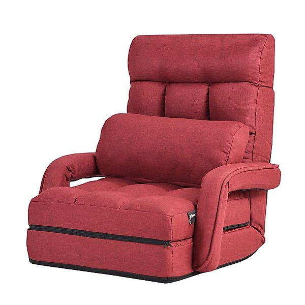 COSTWAY Relaxsessel Liegebett, verstellbar,klappbar,mit Armlehnen&Kissen günstig online kaufen