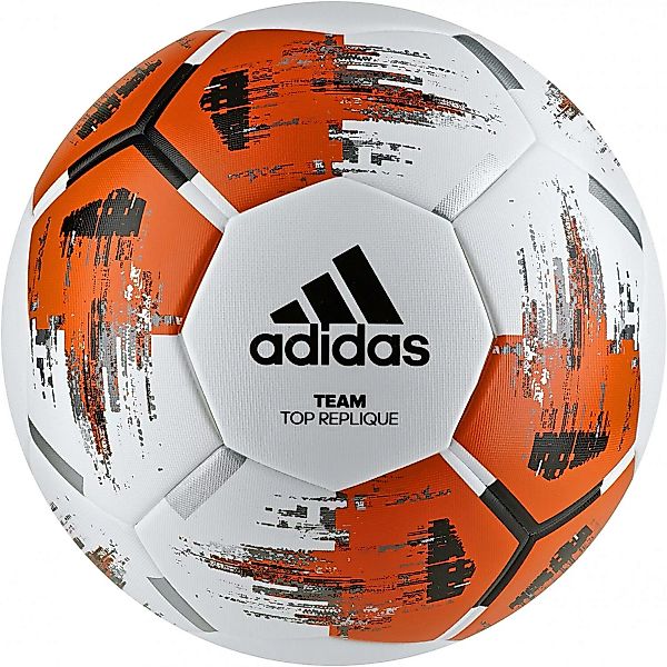 adidas Team Top Replique Trainingsball (Größe: 5, white/orange) günstig online kaufen