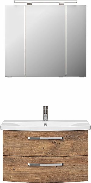 Saphir Badmöbel-Set »Serie 4010 2-teilig Keramik-Waschtisch mit LED-Spiegel günstig online kaufen