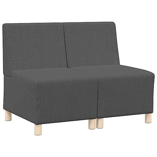vidaXL Modulares Sofa ohne Armlehnen 2 Stk Dunkelgrau 55 x 74 x 82 cm 33997 günstig online kaufen