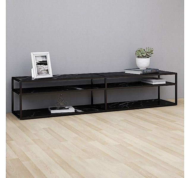 vidaXL TV-Schrank TV-Schrank Schwarz Marmor-Optik 200x40x40,5 cm Hartglas L günstig online kaufen