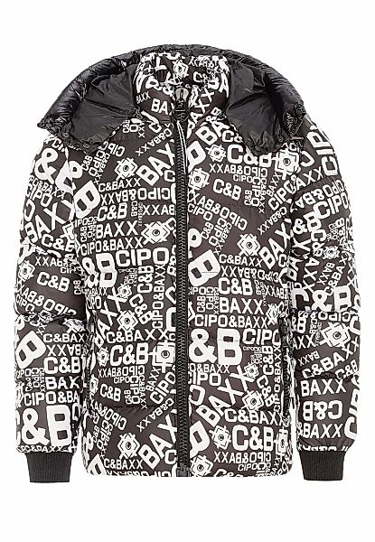 Cipo & Baxx Winterjacke "Winterjacke", mit Kapuze, mit stylischem Schriftzu günstig online kaufen