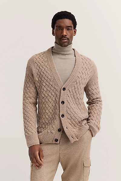 bugatti Cardigan "Regular Fit", mit V-Ausschnitt & Flechtoptik günstig online kaufen