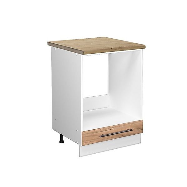Vicco Herdumbauschrank Fame-Line Goldkraft Eiche/Weiß 60 cm AP Marmor günstig online kaufen