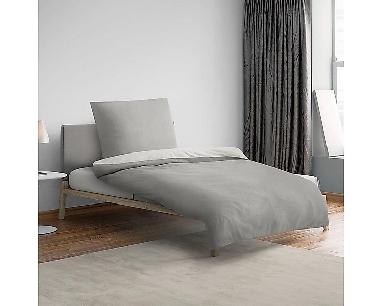 TRAUMSCHLAF Bettwäsche Uni Melange, Flanell, 3 teilig, zeitlose Uni Bettwäs günstig online kaufen