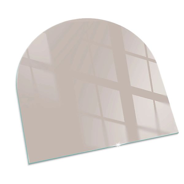 Tulup Glasplatte für Kamin Beige Kaminofen Glas Bodenplatte Halbkreis 100x1 günstig online kaufen