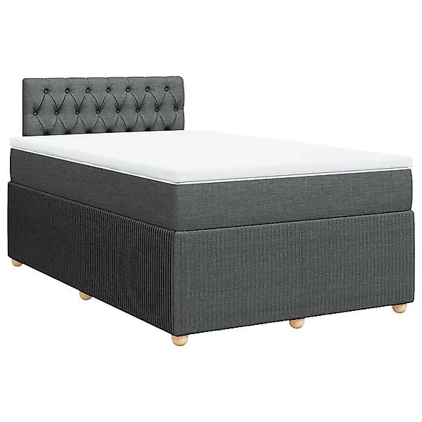 vidaXL Boxspringbett mit Matratze Dunkelgrau 120x200 cm Stoff 3287431 günstig online kaufen
