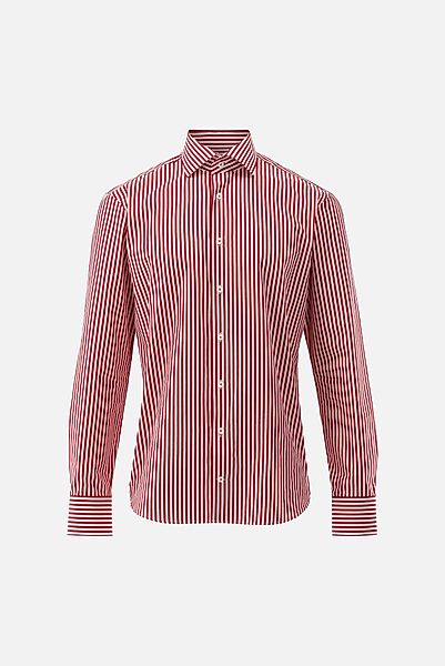 Gestreiftes Hemd aus Popeline mit Haifischkragen günstig online kaufen