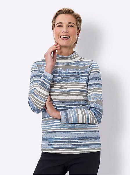 Sieh an! T-Shirt Stehkragen-Shirt Langarm günstig online kaufen