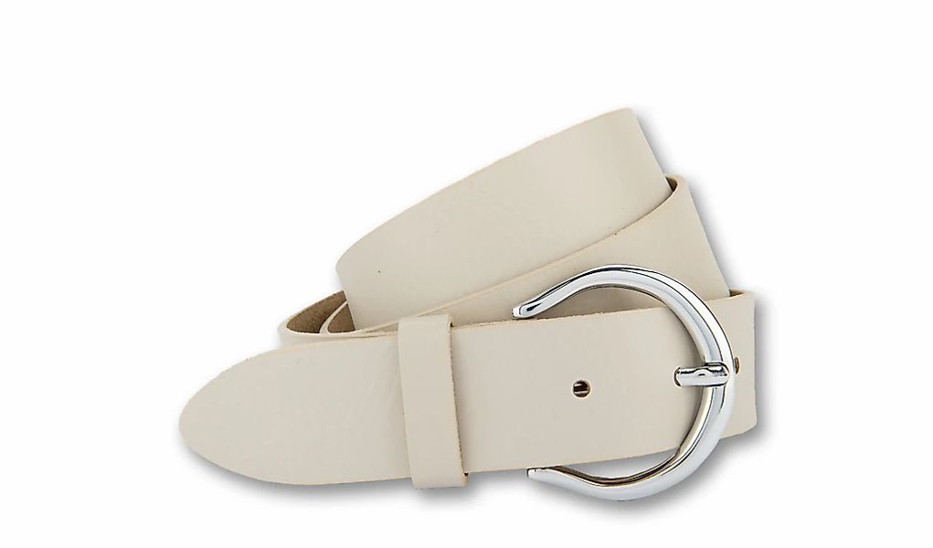 BERND GÖTZ Ledergürtel "Ledergürtel mit offener silberner Ringschließe" günstig online kaufen