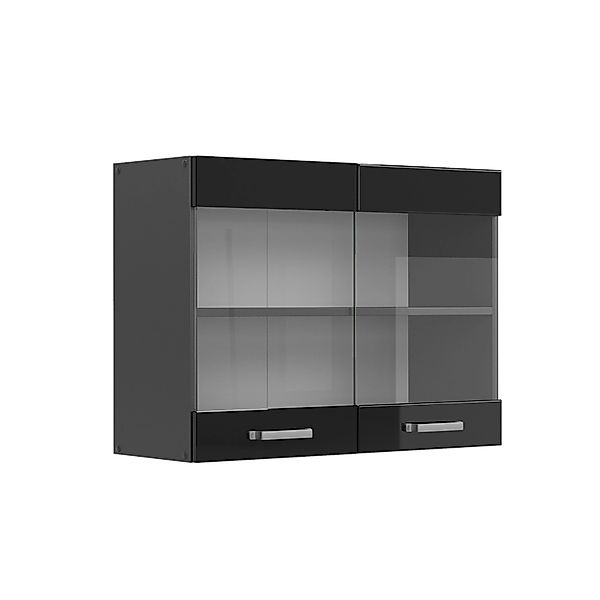 Vicco Glashängeschrank R-Line, Schwarz Hochglanz/Anthrazit, 80 cm (1-St) günstig online kaufen
