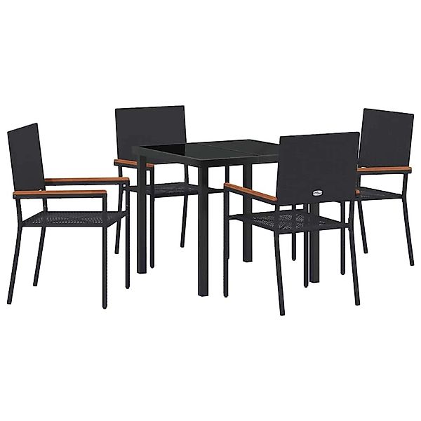 vidaXL Garten Essgruppe 5-Tlg Schwarz Poly Rattan 3379703 günstig online kaufen