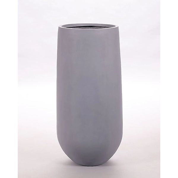 Elegant Einrichten Pflanzkübel Fiberglas Rund-Konisch D40xH80cm Grau günstig online kaufen