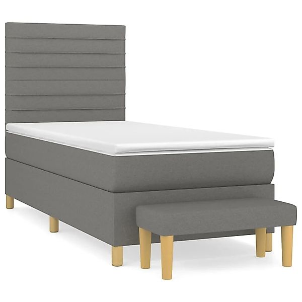 vidaXL Boxspringbett mit Matratze Dunkelgrau 100x200 cm Stoff1398579 günstig online kaufen