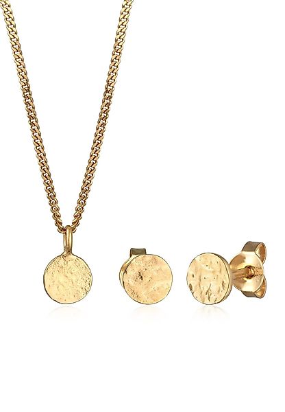 Elli Schmuckset Kette und Ohrringe Plättchen günstig online kaufen