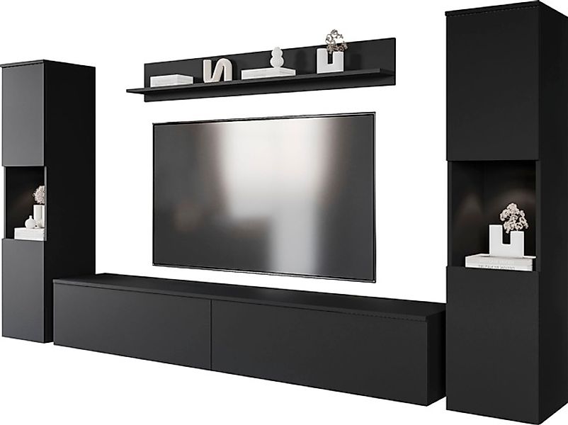 INOSIGN Wohnwand »PARIS, Vitrine Türanschlag links/rechts wechselbar«, (Kom günstig online kaufen