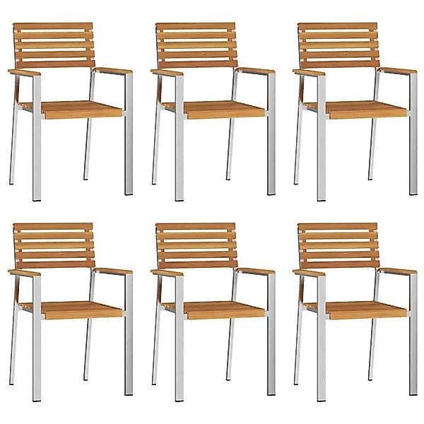 vidaXL Gartenstuhl 6 Stk Braun 56x54,5x87cm Massives Akazienholz 3334847 günstig online kaufen