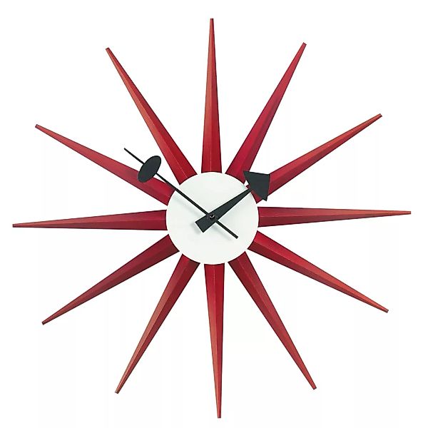 Vitra - Sunburst Clock Nelson Wanduhr - rot/Ø47cm günstig online kaufen