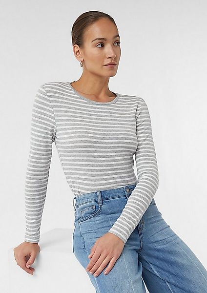 comma Langarmshirt T-Shirt Gestreiftes Longsleeve aus Baumwolle günstig online kaufen