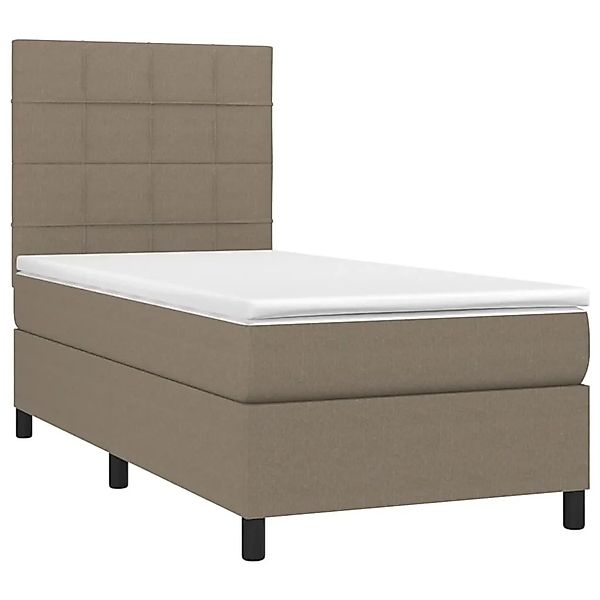 vidaXL Boxspringbett mit Matratze & LED Taupe 80x200 cm Stoff 3134833 günstig online kaufen
