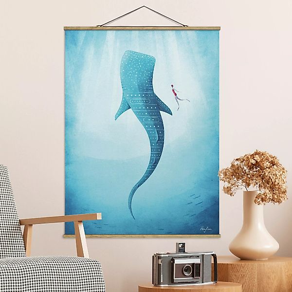Stoffbild Tiere mit Posterleisten - Hochformat Der Walhai günstig online kaufen