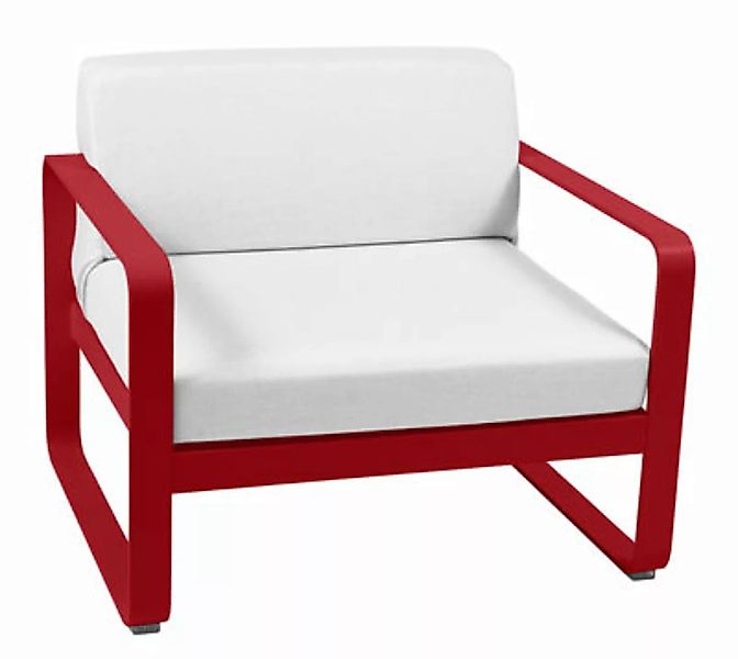 Gepolsterter Sessel Bellevie Lounge metall textil rot - Fermob - Rot günstig online kaufen