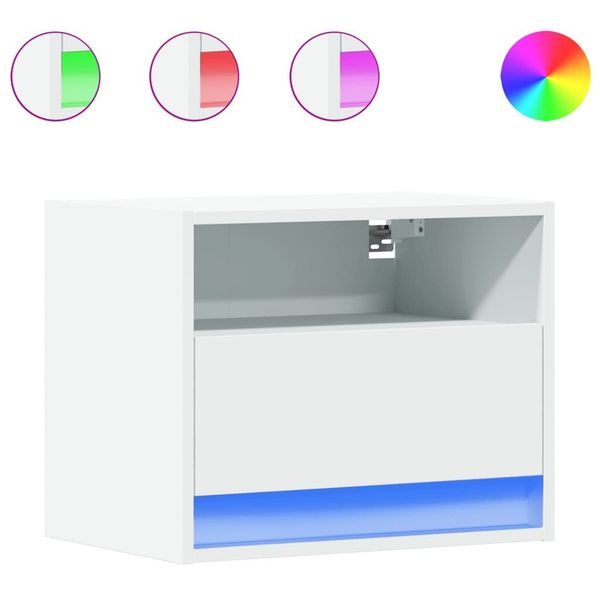 vidaXL Nachttisch Wand-Nachttische mit LED-Leuchten 2 günstig online kaufen