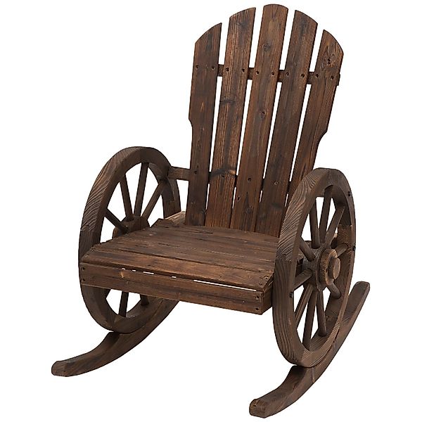 Outsunny Schaukelstuhl Schaukelstuhl im Wagenrad-Design günstig online kaufen