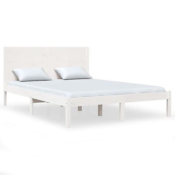 vidaXL Bettgestell Massivholzbett Weiß Kiefer 140x200 cm Bett Bettgestell B günstig online kaufen