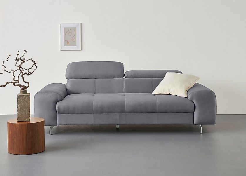 COTTA 3-Sitzer Chef, Big-Sofa mit Kopfteilverstellung, edle Metallkufen günstig online kaufen