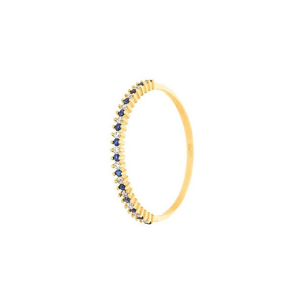 Suzan Gold Goldring 375er Gold Damenring – blaue & weiße Zirkonia, stapelba günstig online kaufen