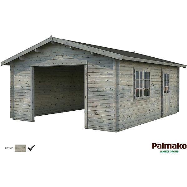 Palmako Holzgarage Roger ohne Tor Grau tauchgrundiert 540 cm x 540 cm günstig online kaufen