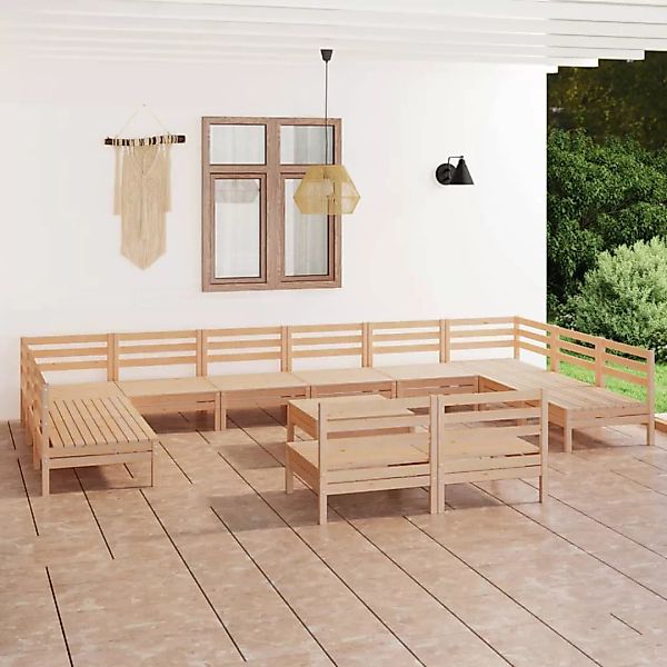 13-tlg. Garten-lounge-set Massivholz Kiefer günstig online kaufen
