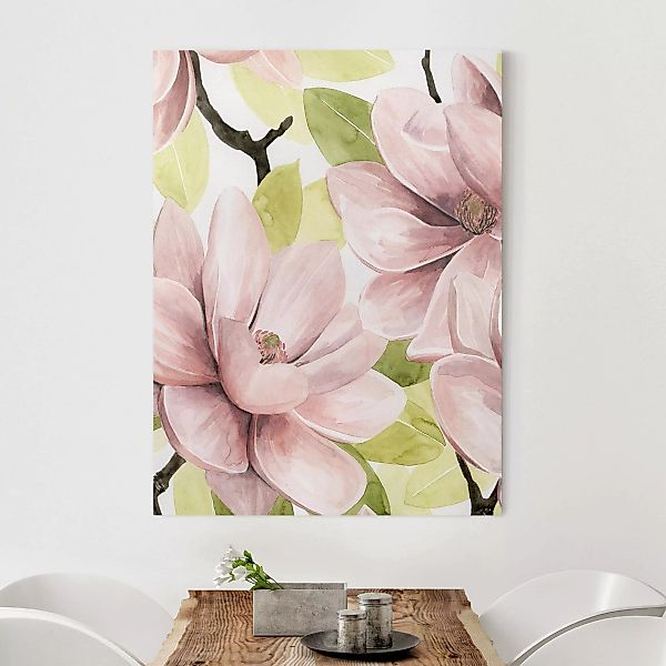 Leinwandbild Blumen - Hochformat Magnolie errötet II günstig online kaufen