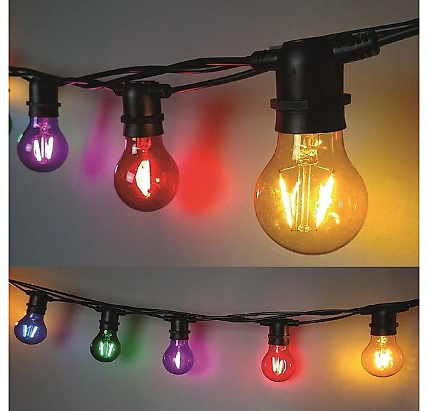 FHS LED-Lichterkette 33385 Party Filament Lichterkette 10er Birne bunt günstig online kaufen