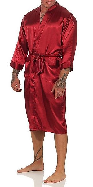 EloModa Morgenmantel Herren Morgenmantel Robe Bathrobe Bademantel Satin, M günstig online kaufen