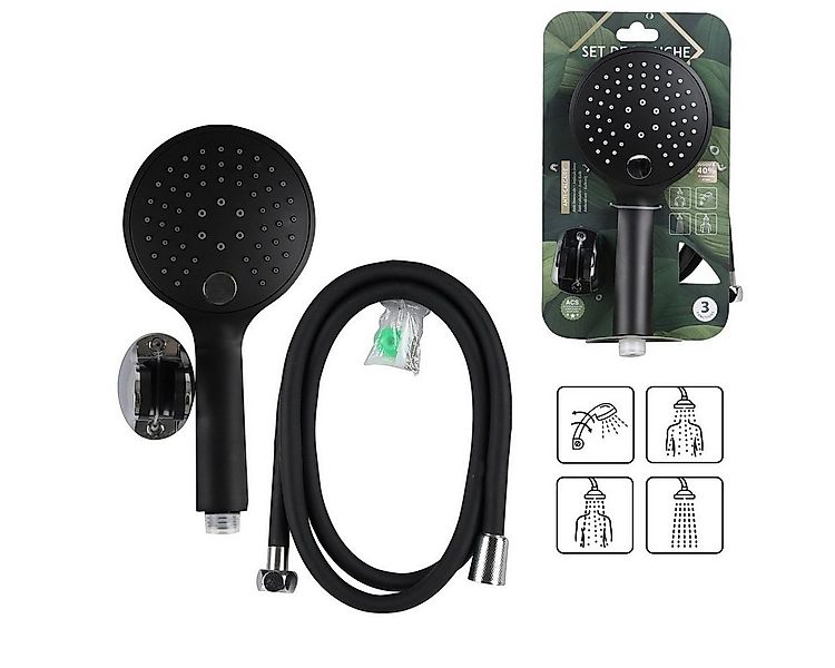 Urban Living Brausehalter 3-Strahl Duschkopf Schwarz Brause Duschbrause, 15 günstig online kaufen