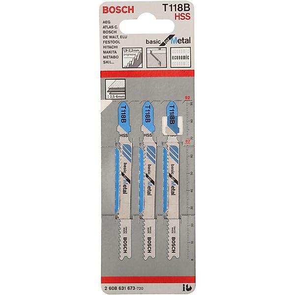 Bosch Stichsägeblatt T 118 B Basic for Metal 3er-Pack günstig online kaufen