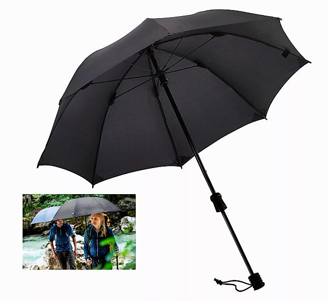 EuroSCHIRM® Stockregenschirm Swing handsfree, schwarz, verlängerbarer günstig online kaufen