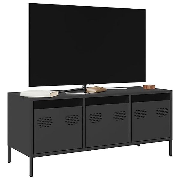 vidaXL Schrankmodule TV-Schrank Schwarz 101,5x39x43,5 cm Kaltgewalzter Stah günstig online kaufen