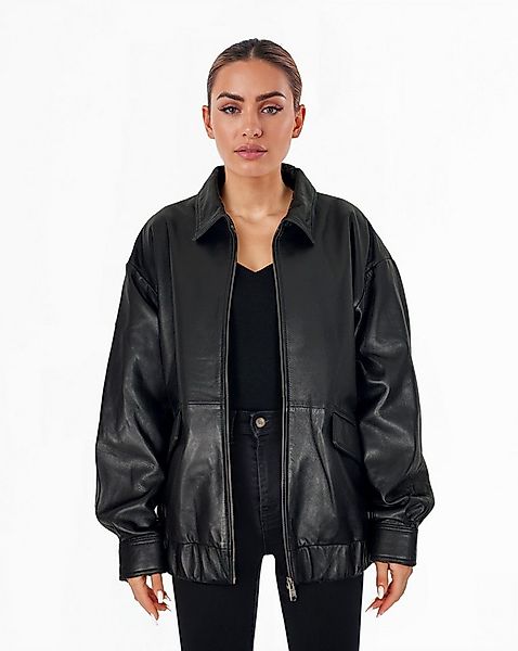 trueprodigy Lederjacke Nova Oversizejacke mit schrägen Taschen günstig online kaufen