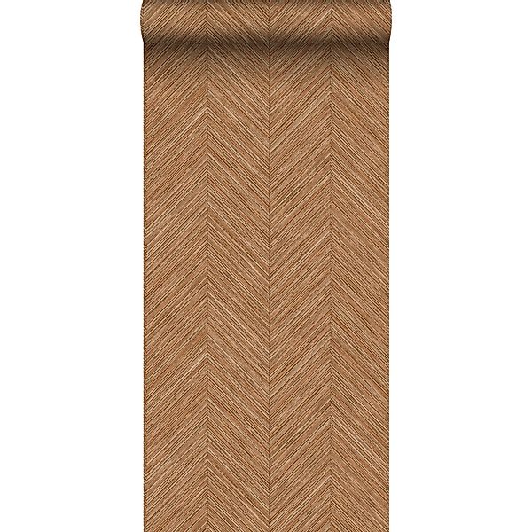 Sanders & Sanders Tapete Fischgrätmuster Orangebraun 53 cm x 10 m günstig online kaufen