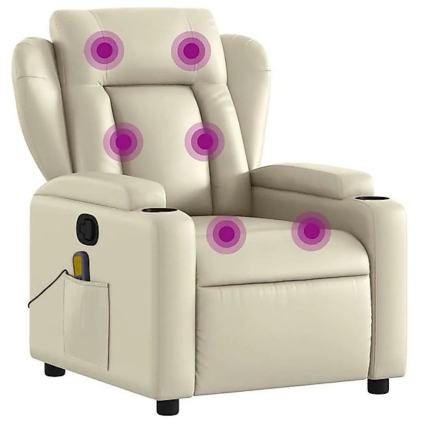 vidaXL Massagesessel mit Relaxfunktion Kunstleder Creme 3205597 günstig online kaufen