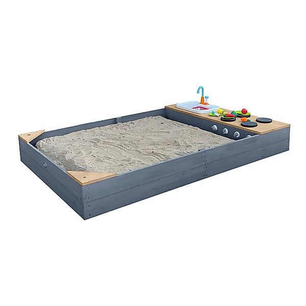 Axi Sandkasten Kelly mit Spielküchenzeile Grau Braun 115 cm x 21,8 cm x 180 günstig online kaufen